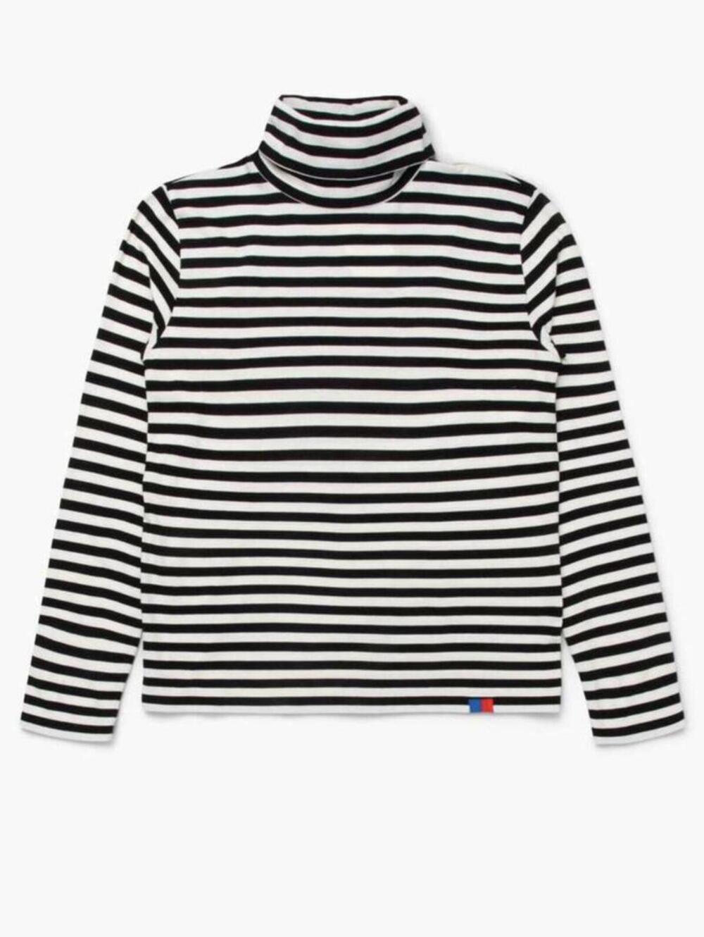 KULE The Turtleneck Cream‎ Navy Stripe Top Size XS Breton Cotton